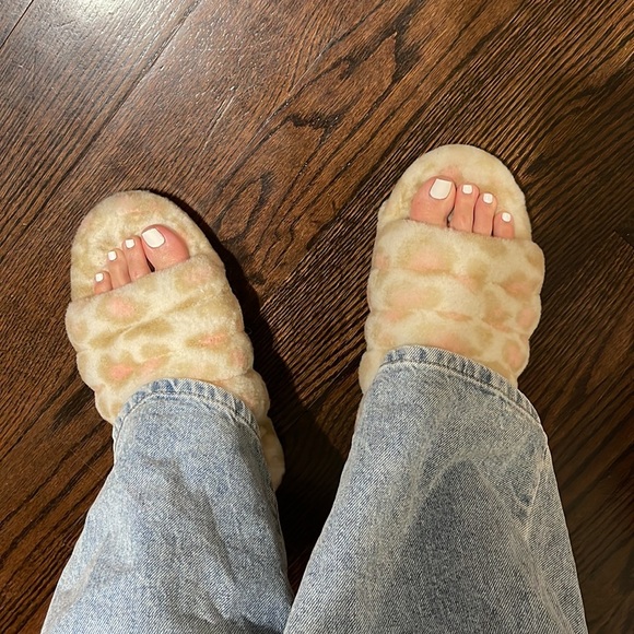 Ugg fluff yeah in white and pink leopard - Picture 3 of 6